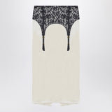 Moschino Ivory Midi Skirt Intricately Illusion Lace