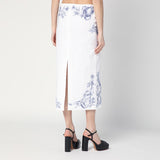 Moschino White Longuette Skirt Olivia Print BackSlit
