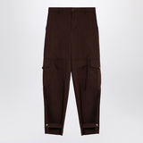 Moschino Chocolate Wide Cargo Trousers FrontZipDetail