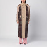 Moschino Beige Reversible Trench Coat Satin Inserts