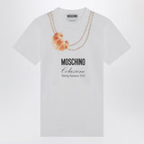 Moschino White Breakfast Croissant Necklace Logo Tee