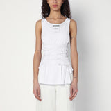 Moschino Luxe White Tank Top Classic KnottedWaistband
