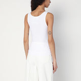 Moschino Luxe White Tank Top Classic KnottedWaistband