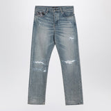 Amiri Antique Indigo Ripped Jeans Bandana Detailing