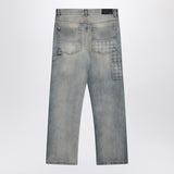 Amiri Distressed Light Blue Jeans Monogrammed Panel