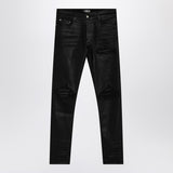 Amiri Jet Black WaxMX1 DistressedLeather Premium Jeans