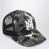 Amiri Black Bandana Pattern Trucker Hat Embroidered