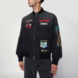 Amiri Black Bomber With Multicolored Logo Embroidery