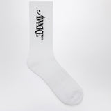Awake NY White Ribbed Logo Socks