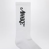 Awake NY White Ribbed Logo Socks