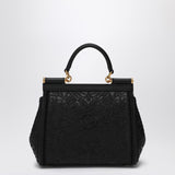 Dolce And Gabbana Black Embroidered Handbag Sicily