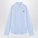 Ami Paris LightBlue Embroidered Shirt Crest Design