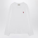 Ami Paris White Tshirt AmiDeCoeurEmbroidered Emblem