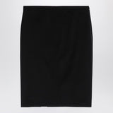 Givenchy Black Midi Skirt Front Slit 4G Logo Button