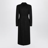 Givenchy Black Concealed Button Front Long Overcoat