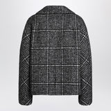 Dolce Gabbana Black White Houndstooth Lapel Jacket