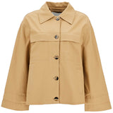Ganni checked canvas jacket with textured pattern