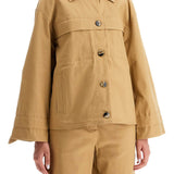 Ganni checked canvas jacket with textured pattern