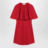 Ami Paris Crimson Concealed Frontal Buttoning Dress