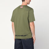 KENZO Khaki cotton T-shirt with logo