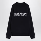 Balmain Blue wool sweater with logo