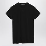 Dolce Gabbana Matte Black EmbroideredLogo Tee Shirt