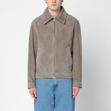 Ami Paris Gray Double Zip Jacket BackLogoEmblemDetail