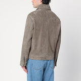 Ami Paris Gray Double Zip Jacket BackLogoEmblemDetail