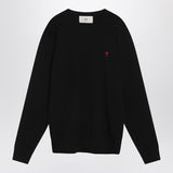 Ami Paris Black AmiDeCoeurEmbroidered Sweater Superior