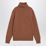 Ami Paris Hazelnut Ami De Coeur Embroidered Turtleneck