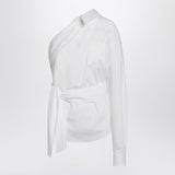 Moschino OneShoulder White Shirt Sash Couture Style