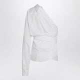 Moschino OneShoulder White Shirt Sash Couture Style