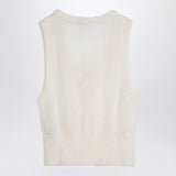 Ganni White Architectural Drawstring Vest Neckline Detail