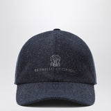 Brunello Cucinelli Grey-blue wool baseball cap