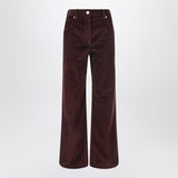 Brunello Cucinelli Bordeaux Wide Leg Tailored Trousers