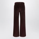 Brunello Cucinelli Bordeaux Wide Leg Tailored Trousers