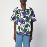 Wales Bonner Purple Print Bowling Shirt Embroidered