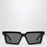 Off White Black Grey Rectangular Sunglasses TempleLogo