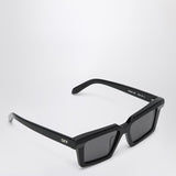 Off White Black Grey Rectangular Sunglasses TempleLogo