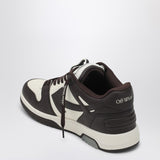 Off White ChocolateBrown ZipTie ArrowsMotif Sneaker