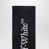 Off White Black Ribbed Crew Socks SignatureDetails