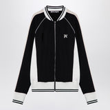 Palm Angels Black/white zip sweatshirt