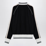 Palm Angels Black/white zip sweatshirt