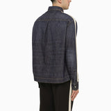 Palm Angels Blue Monogrammed Shirt Jacket Embroidery