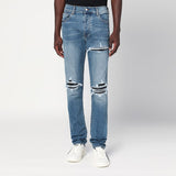 Amiri Blue Skinny Jeans Featuring Distressed Ripped