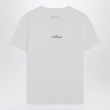 Maison Margiela White Distorted Logo RibbedCrewneck Tee