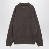 Maison Margiela Brown wool sweater with zip