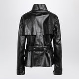 Maison Margiela Black Glossy Laminated Belted Jacket