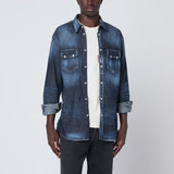 Dsquared2 Washed Blue Denim Shirt Buttoned Closure