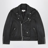 MM6 Maison Margiela Blackwashed Biker Jacket Epaulettes